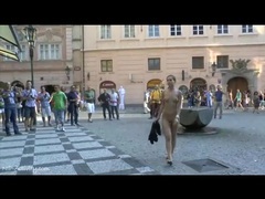 LibertyPorno presents: Naked young lady on a busy public street