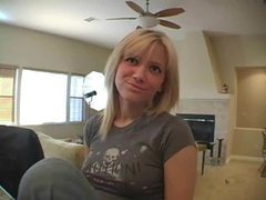LibertyPorno presents: Cute girl in jeans sings for the camera