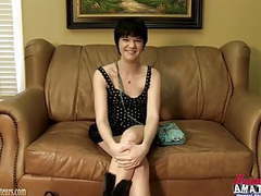 LibertyPorno presents: Amateur cutie playing with her pussy