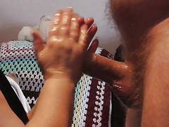 LibertyPorno presents: Christmas olive oil handjob and blowjob part 1 of 3