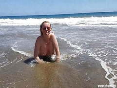 LibertyPorno presents: The beach whore for everyone on gran canaria uncut