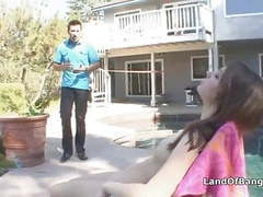 LibertyPorno presents: Sunbathing teen fucked by not step dad