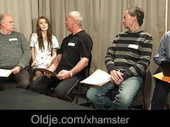 LibertyPorno presents: 5 old men gang bang nasty young blonde nurse
