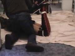 LibertyPorno presents: Kathy hogtied and struggling