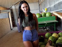 LibertyPorno presents: Gina ferocious with natural tits and hot ass gets fucked hard, Couple, Hardcore, Brunettes, Long Hair, Latina, MILF, Shorts, Pussy Licking, Blowjob, Big Tits, Natural Tits, Hot Ass