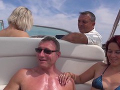 LibertyPorno presents: Hot ass blondie britney drops her clothes for sex on the boat, Group Sex, Hardcore, Outdoor, Reality, Yacht, Foursome, Bikini