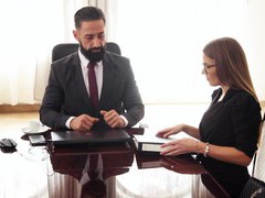 LibertyPorno presents: Erotic fucking in the office with gorgeous secretary eveline dellai