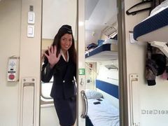 LibertyPorno presents: Seduced the conductor on the train and fucked while she had a break