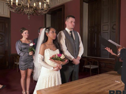 LibertyPorno presents: Hot ass bride killa raketa drops her panties to ride a hard dick