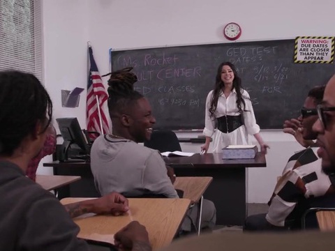 LibertyPorno presents: Hardcore interracial fucking in the office with a cum loving slut