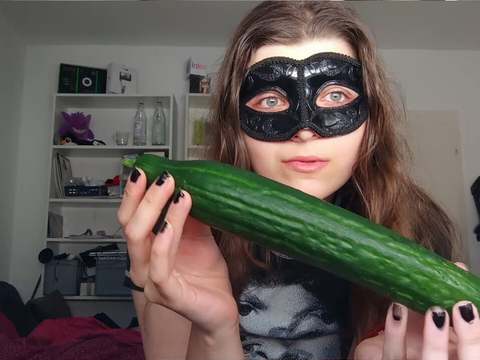 LibertyPorno presents: 18yo teen fucks huge cucumber!!!  small tits, shy teeny, perfect body  amateur teen