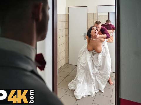 LibertyPorno presents: Vip4k. wife gets her hairy vagina licked and penetrates in the wc