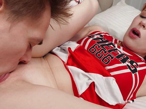 LibertyPorno presents: Redhead cheerleader bringing steamy fantasies to life together with her bf