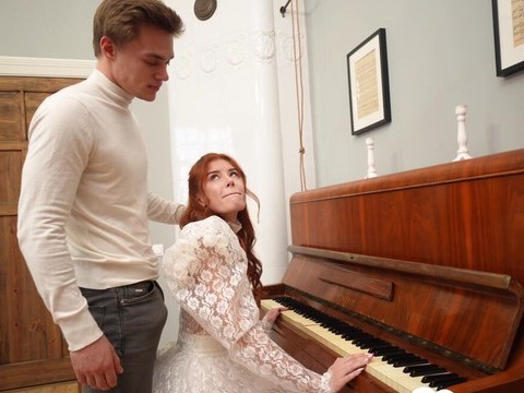 LibertyPorno presents: Redhead pianist goes nuts for my hard dick after practice