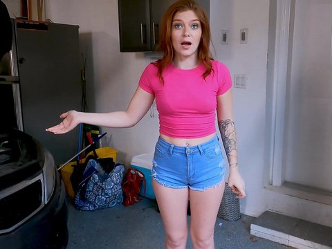 LibertyPorno presents: Redhead katerina deville with hot ass sucking a dick - hd