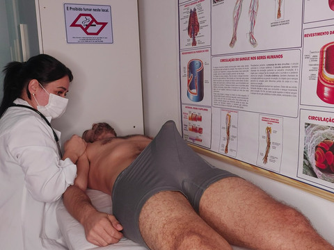 LibertyPorno presents: Patient's erection right in front of the nurse