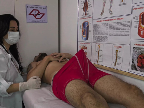 LibertyPorno presents: Nurse gets excited by patient's erection