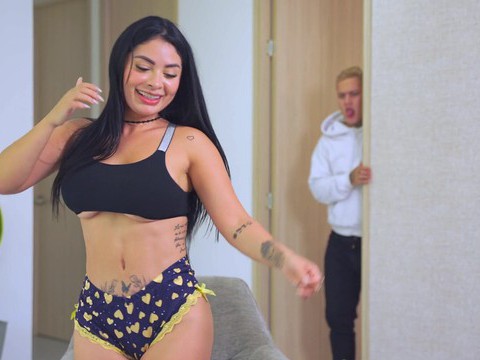 LibertyPorno presents: Brunette alejandra palacios with hot ass sucking a hard cock