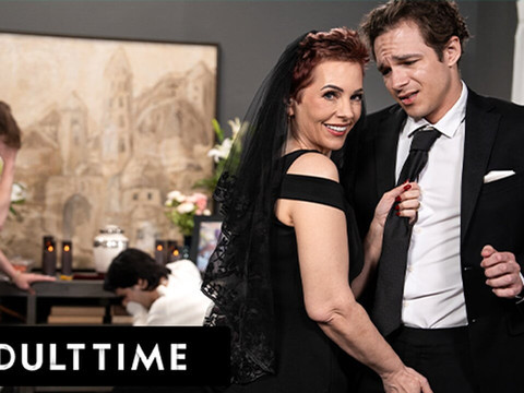LibertyPorno presents: Adult time - horny tattooed gilf ruby lynne caught fucking big dick stud during her hubby's funeral!