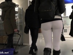 LibertyPorno presents: Jeny smith  camel toe white leggings