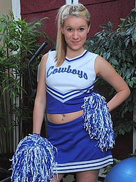 LibertyPorno presents: Cheerleader Kristi Kay drops pompoms and gets naked