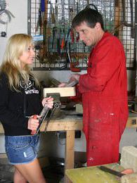 LibertyPorno presents: Blonde teenage beauty fucking her old and horny handyman