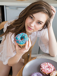 LibertyPorno presents: If you are a fan of skinny girls, check out how this cute little doll poses and teases totally naked in the kitchen.