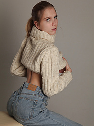 LibertyPorno presents: Very shy and modest teen girl gets undressed showing off her fresh and natural naked body