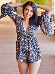 LibertyPorno presents: Sultry women Saraya and her girlfriend caressing each other outside