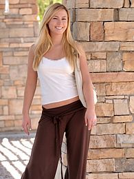 LibertyPorno presents: Light-Haired american cutie Summer Solstice removes her clothes and toys her twat