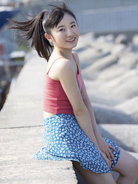 LibertyPorno presents: Asian teen Chisaki Morito demonstrates her tiny tits and demonstrates her exposed body outdoors